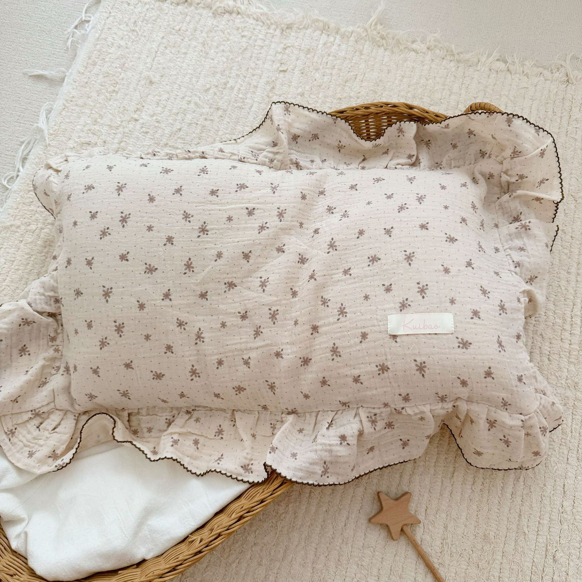Korean Floral Cotton Gauze Pillowcase - Soft Home Bedding