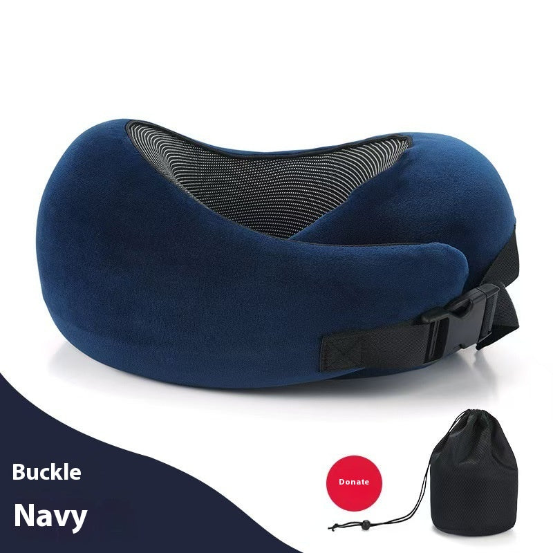 U-Shaped Memory Foam Travel Pillow - Adjustable Neck Support