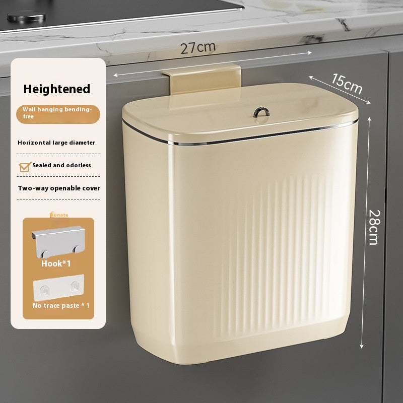Wall-Mounted Kitchen Trash Can Large Capacity Punch-Free Household Storage Bin
