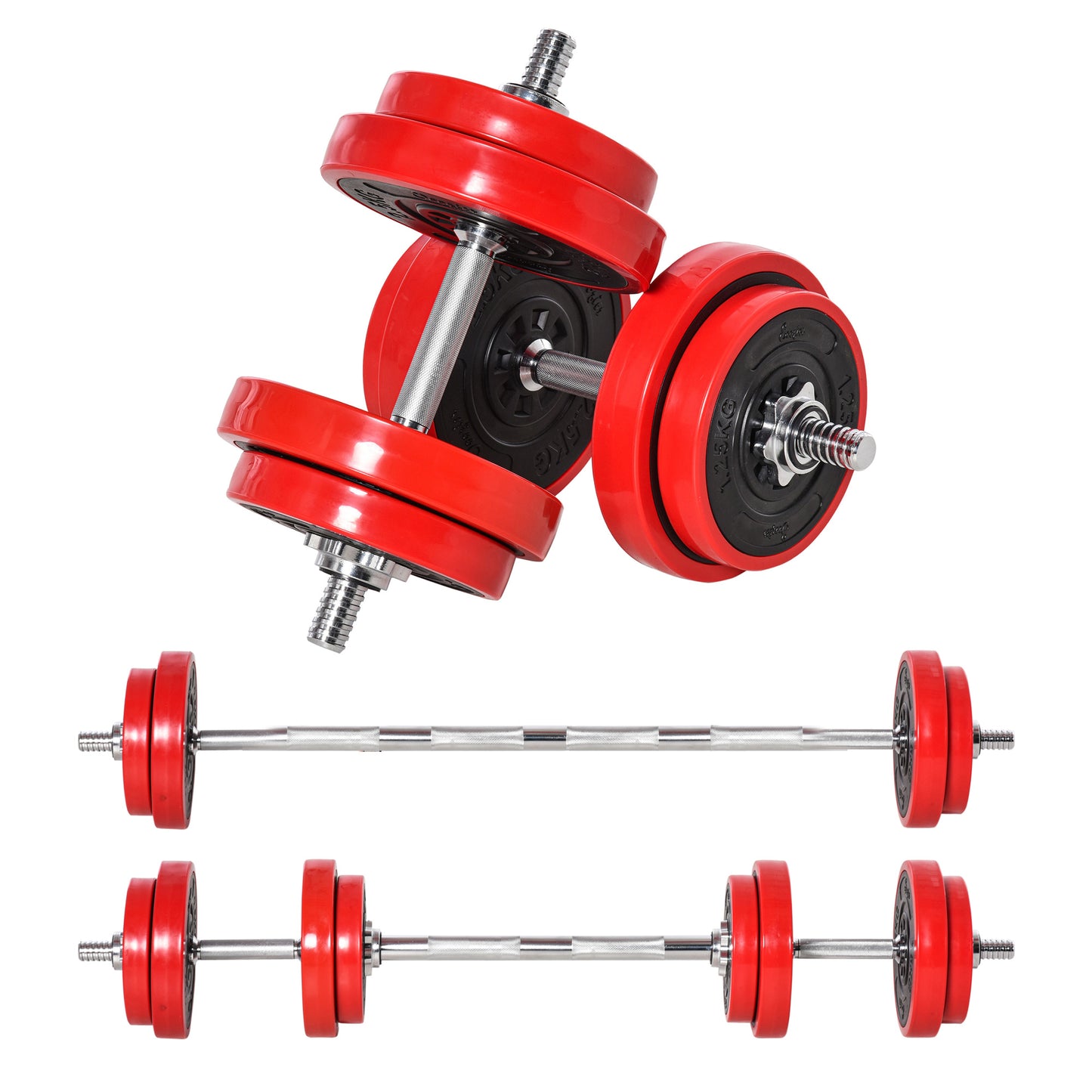 44 lb Adjustable Dumbbell and Barbell Set for Home Gym