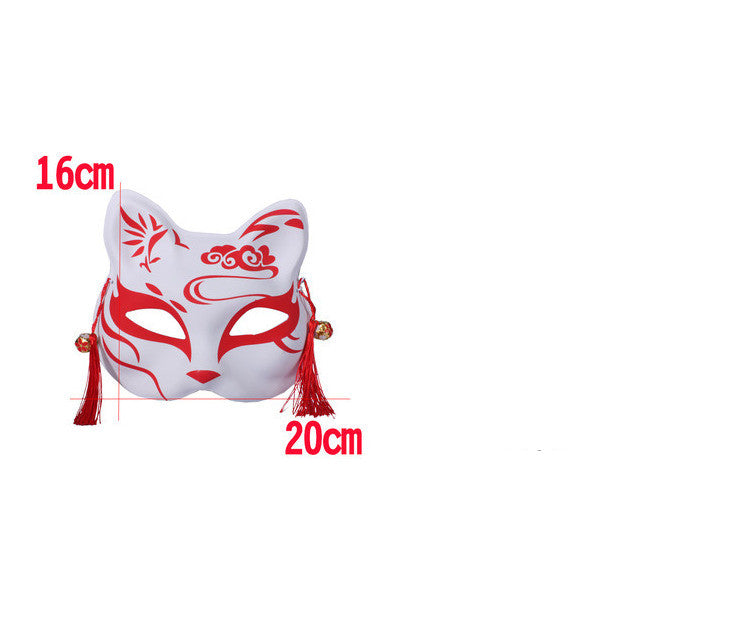 Halloween Party Luminous Feather Fox Mask Two-Faced Cat Face Mask