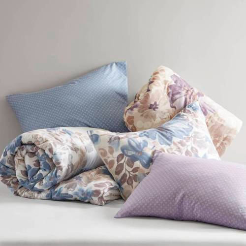 Floral Comforter Set with Bed Sheets - Blue Queen Size