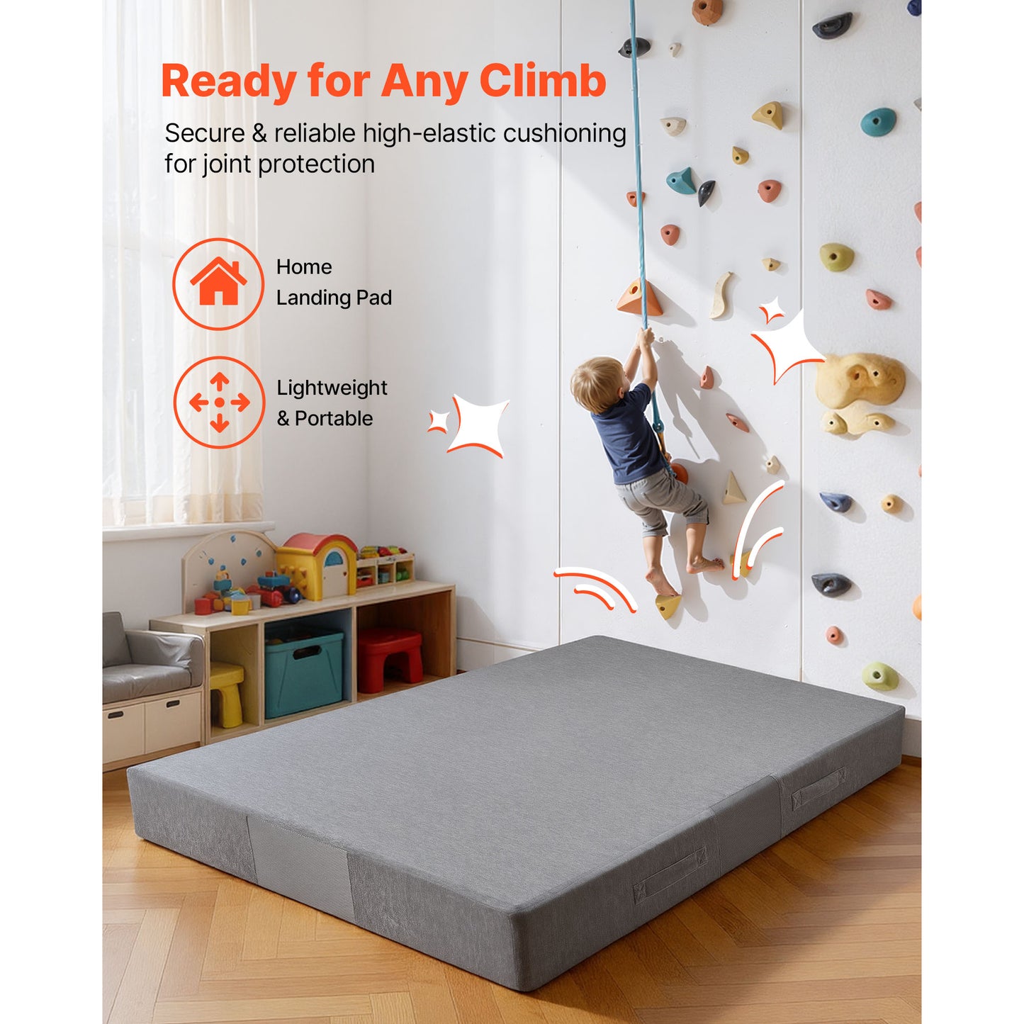 Kids Sensory Crash Pad 6x4 Ft Foam Play Mat for Jumping Climbing & Gymnastics