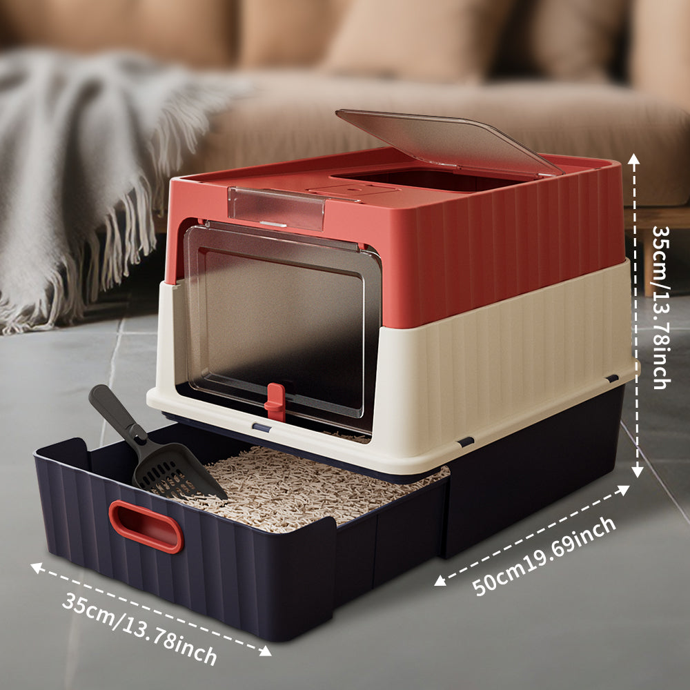 Drawer Cat Litter Box - Self Pickup Pet Furniture for Cats