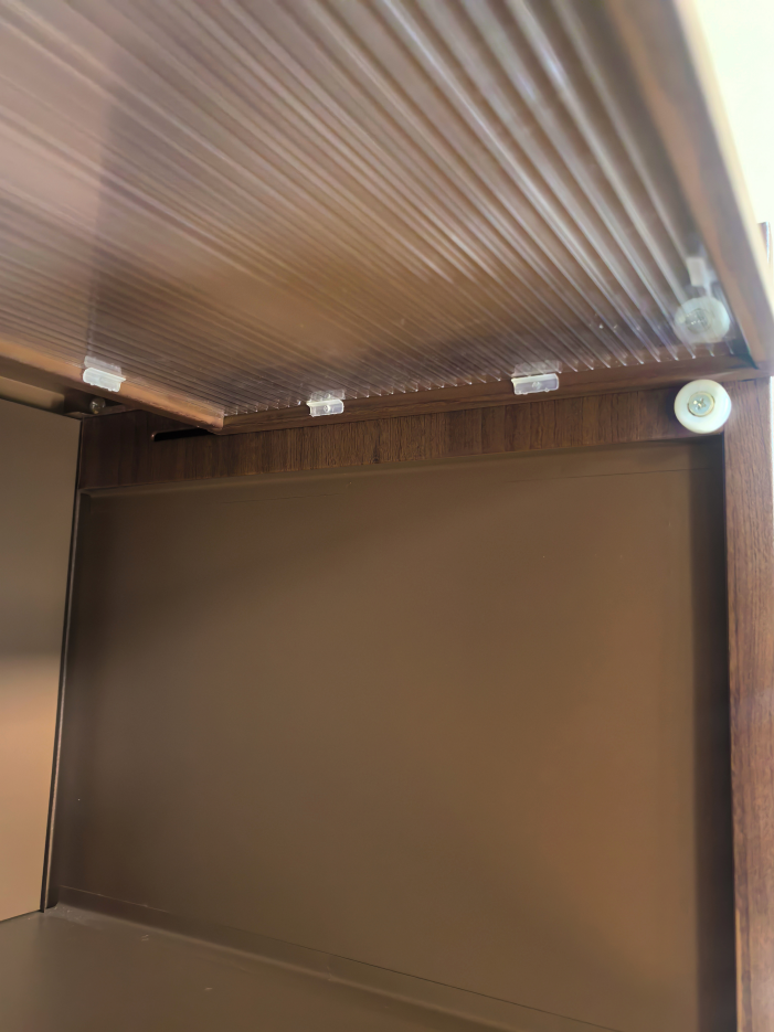 57'' Tall Metal 4-Door Storage Cabinet - Walnut