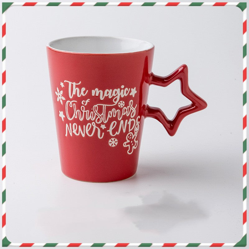 Christmas Cartoon Snowman Santa Ceramic Mug - Holiday Gift Drinkware