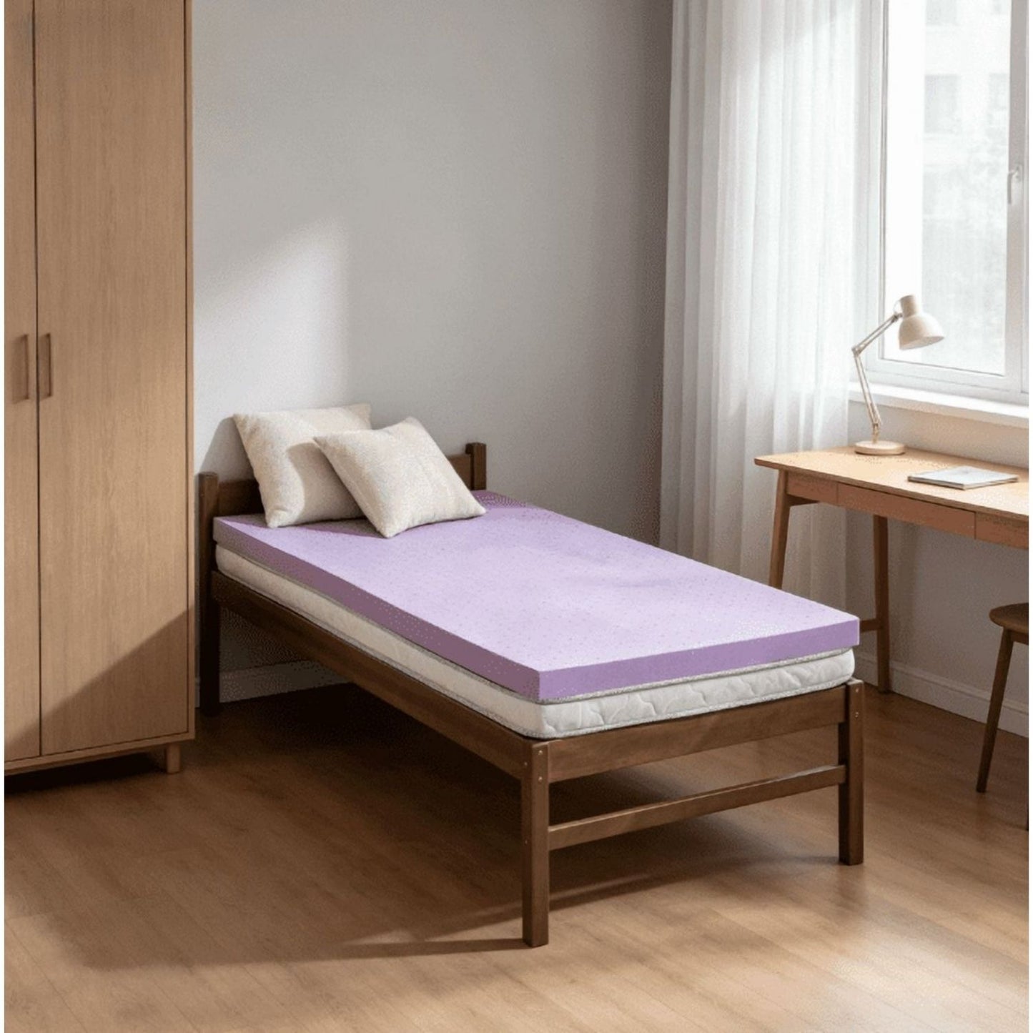 Gel Memory Foam Mattress Topper - Plush Comfort for Back Pain Relief