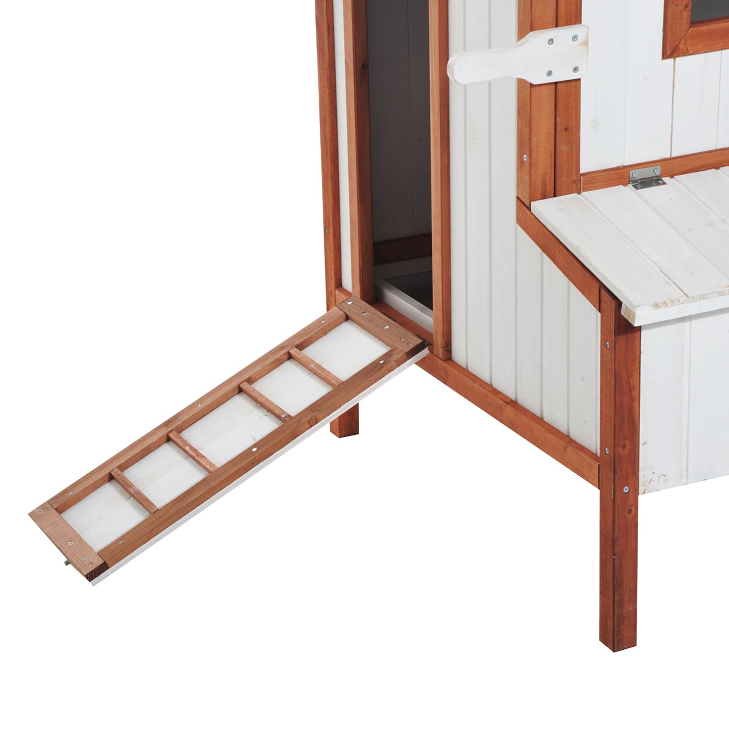 47-Inch Wooden Chicken Coop with Nesting Box and Waterproof Roof for Backyard Poultry