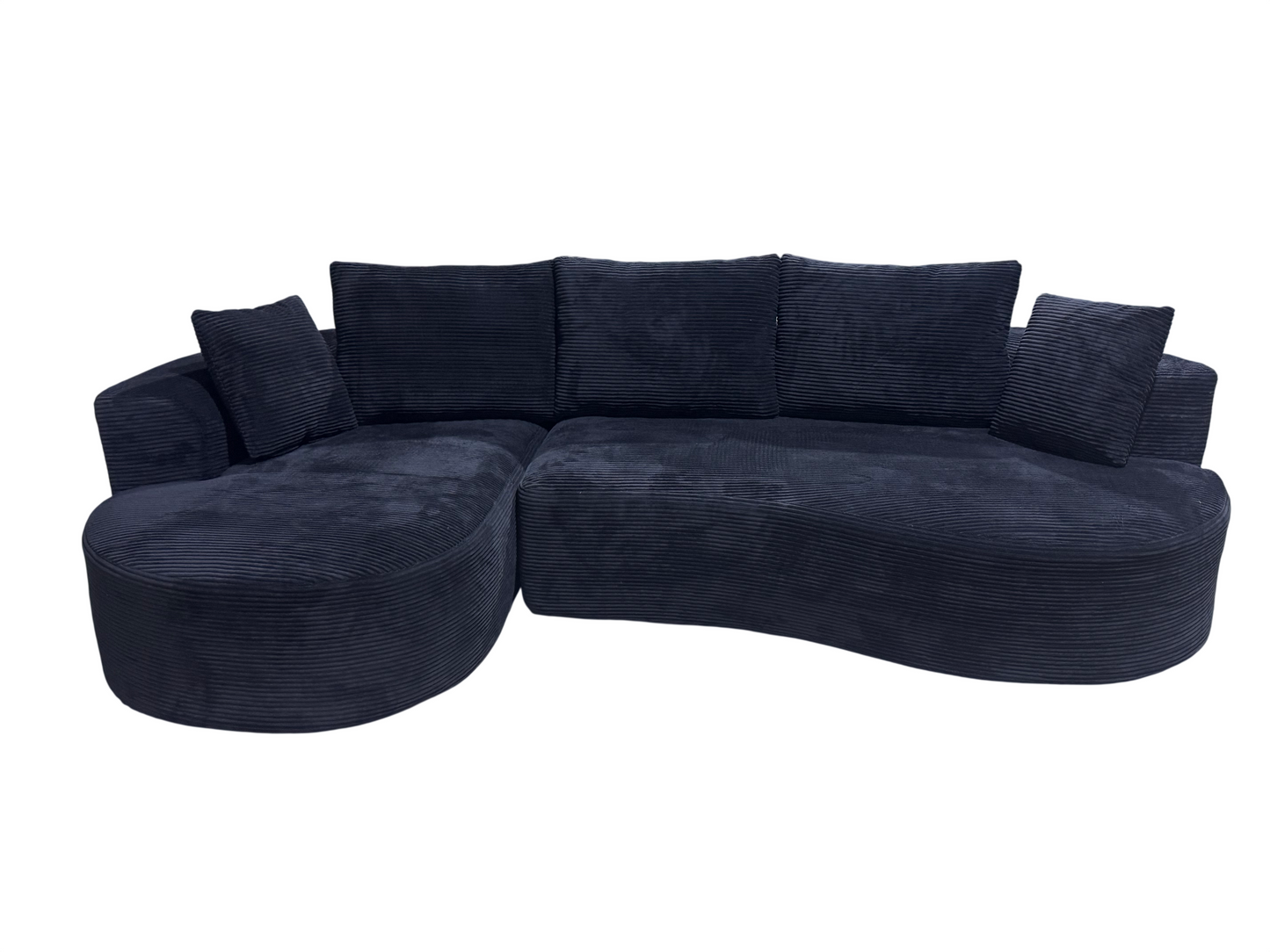 Curved Modular Sectional Couch 2 Piece Set With Pillows, Minimalist