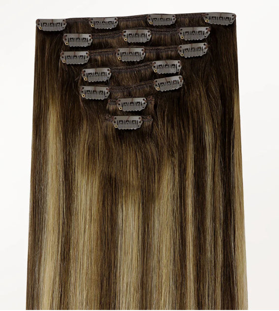 Seven-Piece Human Hair Wig Set for Women - Multiple Colors & Lengths