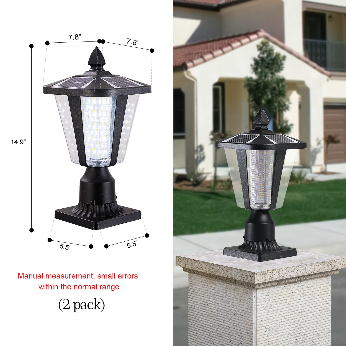 Solar Powered Outdoor Lantern - Modern LED Garden Light