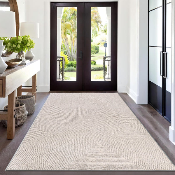 Large Brown Area Rug - Soft, Machine Washable, Non-Slip