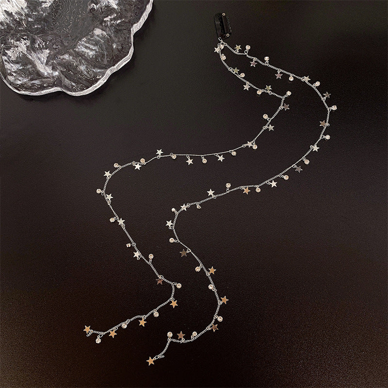 Star Rhinestone Hair Braid Side Chain Clip - 50cm Hair Accessory
