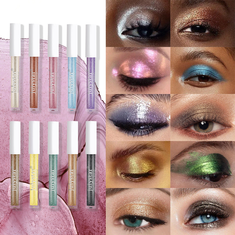 Liquid Eye Shadow Palette with 10 Colors - Shimmer & Matte Finish