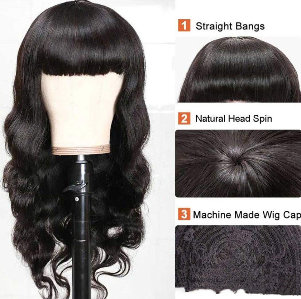 Full Machine Made Body Wave Wigs for Women - Synthetic Hair, Non-Lace