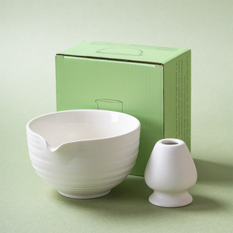 Japanese-Style Ceramic Matcha Bowl Set for Tea Preparation - Multiple Colors