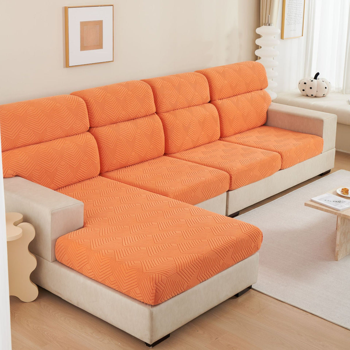 Elastic Non-Slip Sofa Cover - Jacquard Velvet Fit for 3-4 Seat Sofas