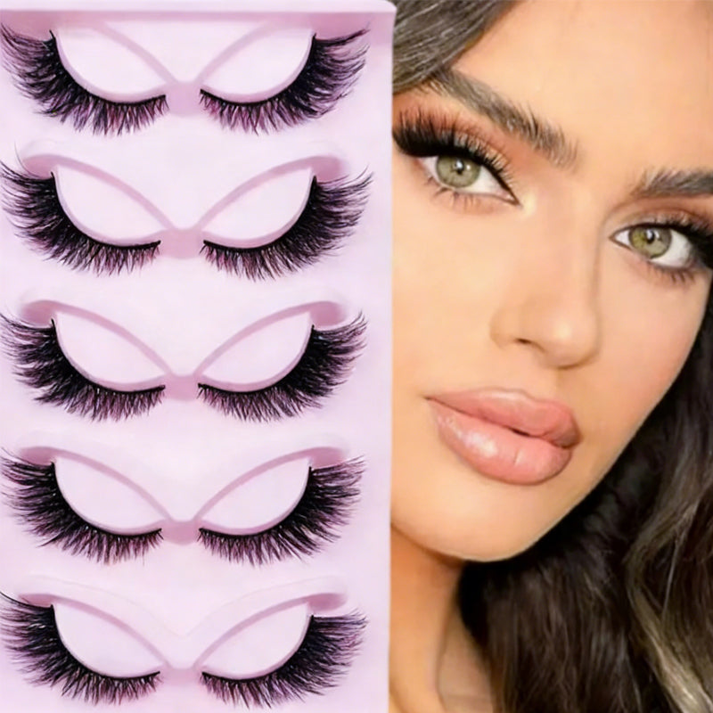5 Pairs Faux Mink Cluster False Eyelashes - Fluffy Dramatic Volume Set