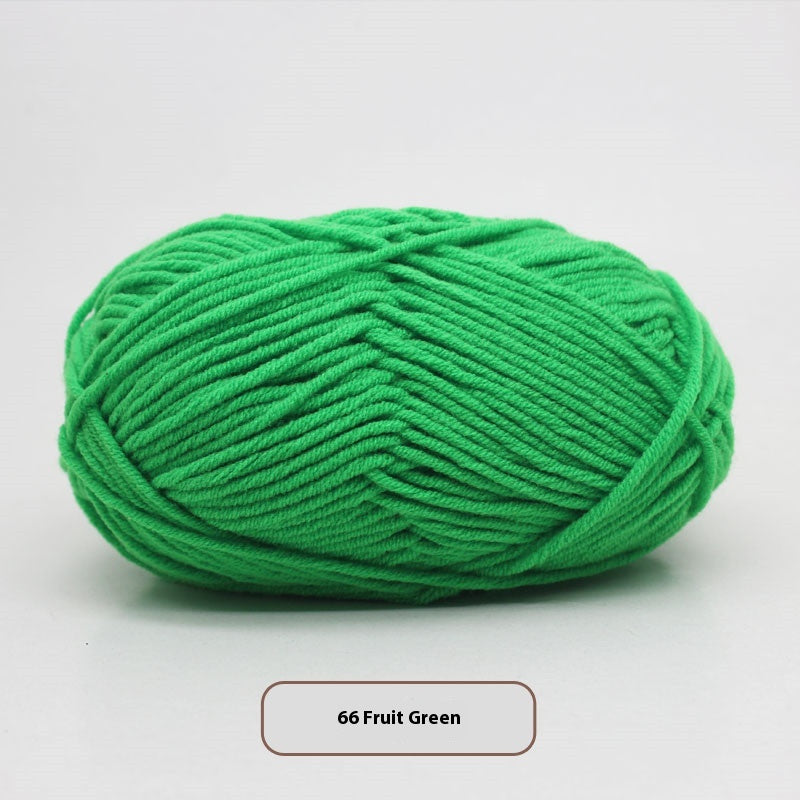 Four-Strand Milk Cotton Crochet Yarn Balls for Craft Projects - Multiple Colors