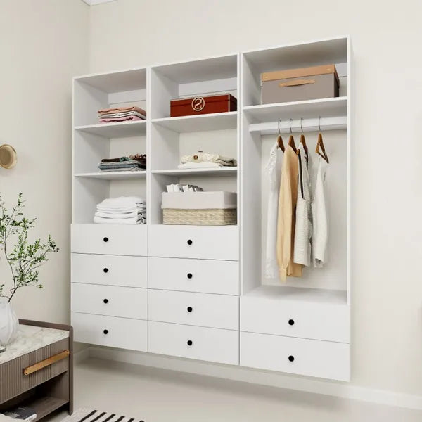 Livelylodge Modular Wardrobe Closet - Freestanding White With