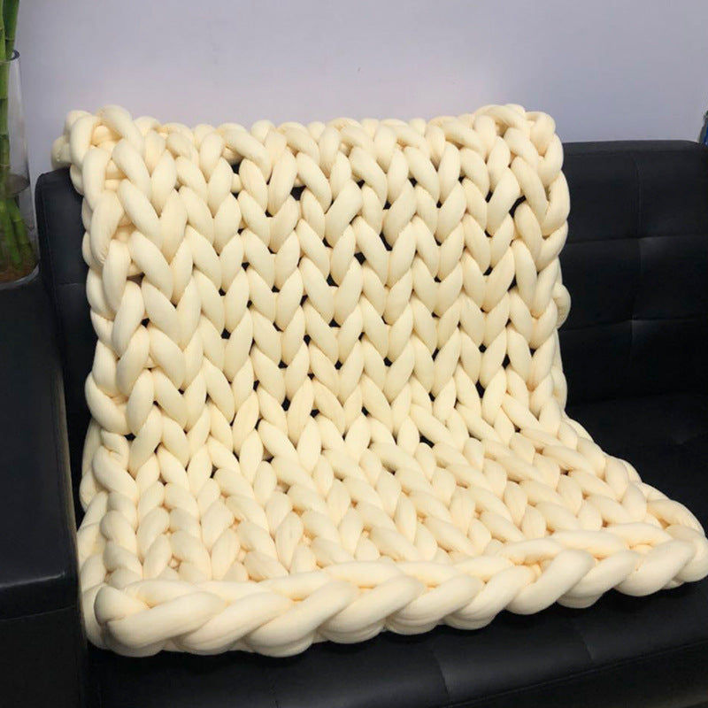 Cross Border Hand Woven Wool Blanket - Thick & Soft Home Bedding