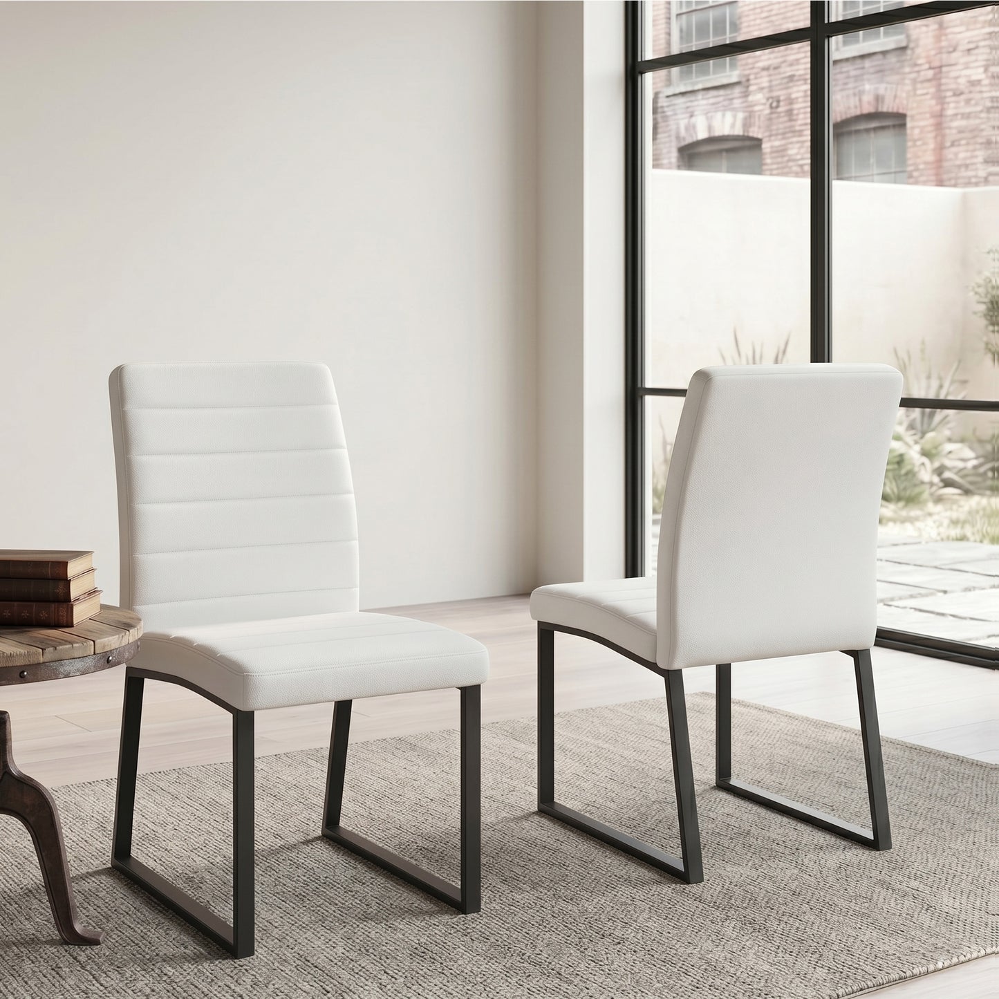 2-Pack - Premium PU Office Dining Chairs With High-density Foam,