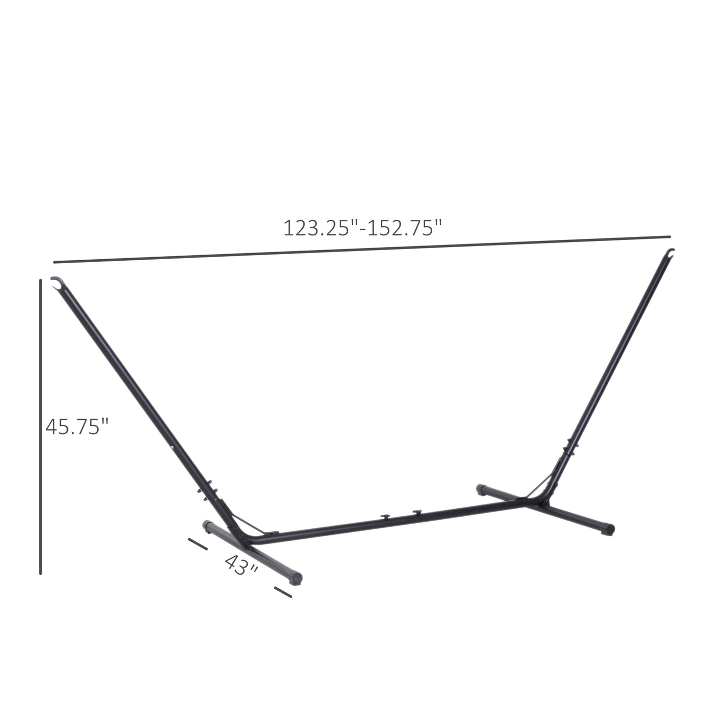 Adjustable Hammock Stand - 10-13ft Steel Frame, Black