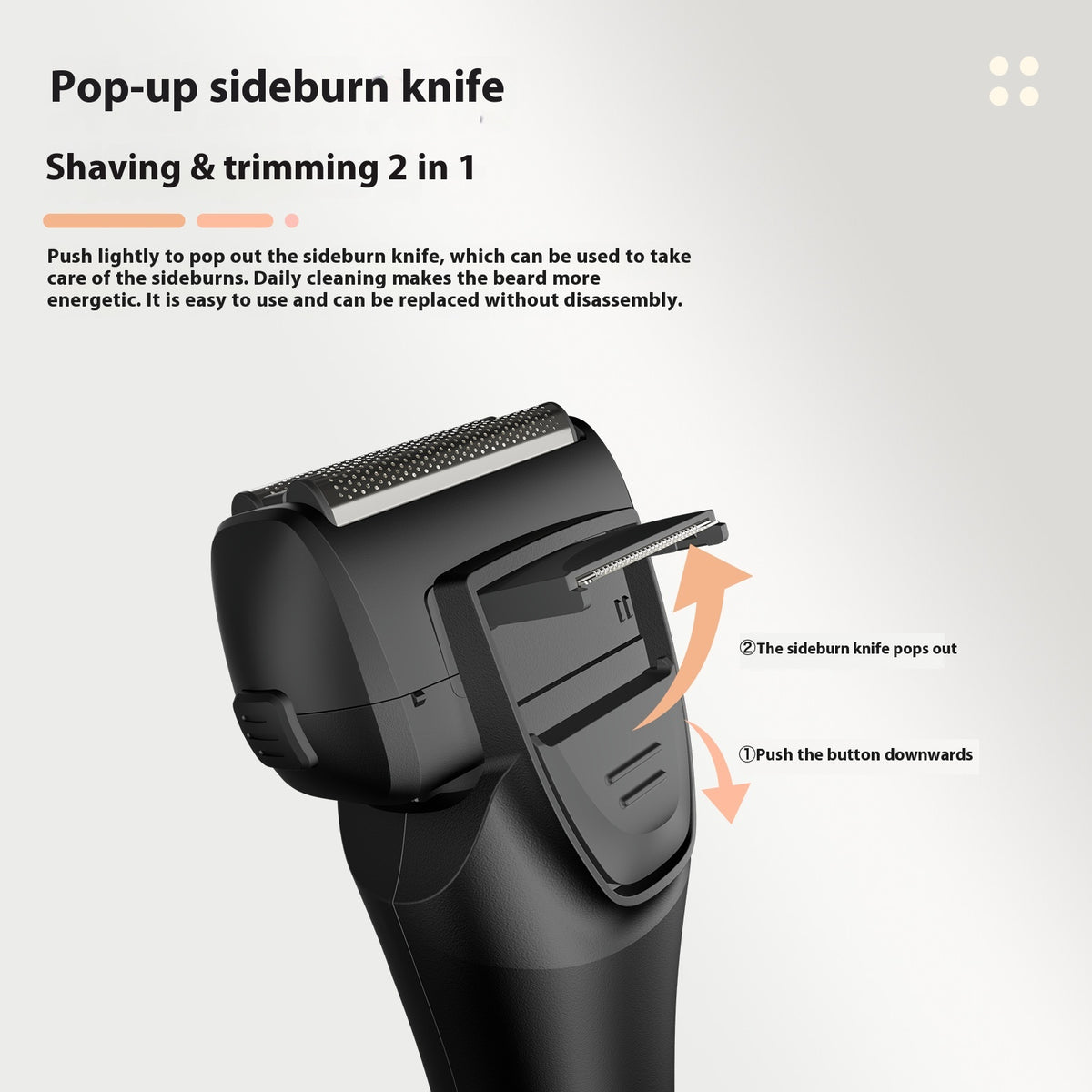 Rechargeable Electric Reciprocating Shaver with Digital Display