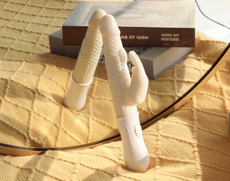 Electric Massage Stick with Vibration and Rolling Beads - USB & Ivory White