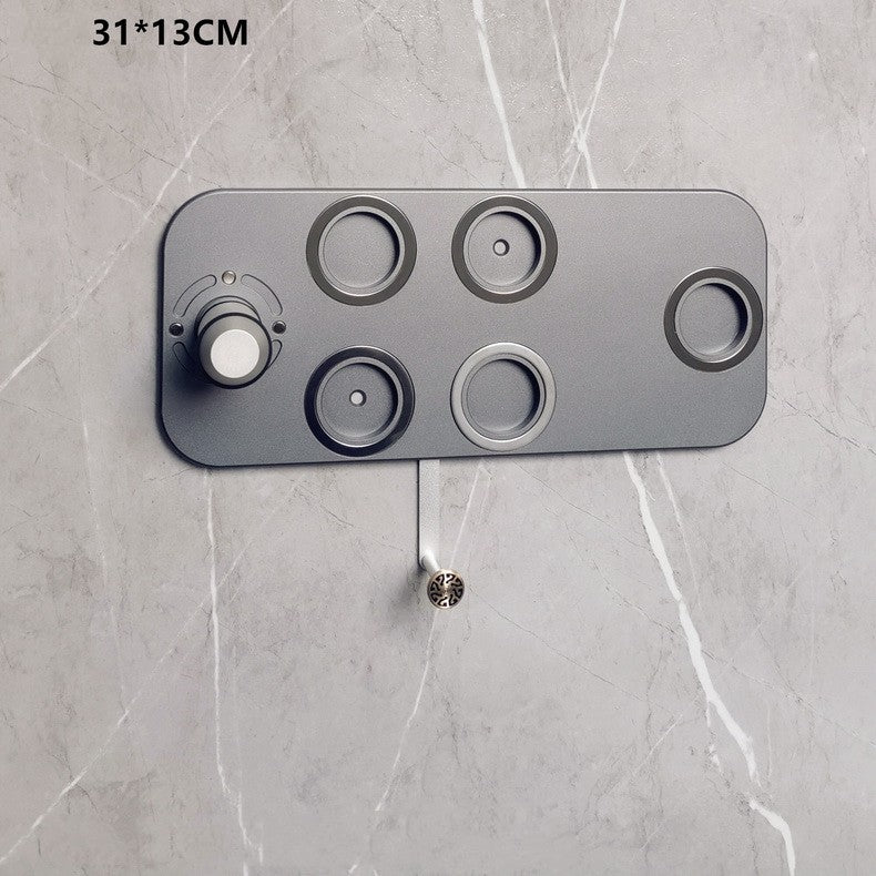 Hole-Free Hair Dryer Rack - Bathroom Wall Mount Storage Organizer