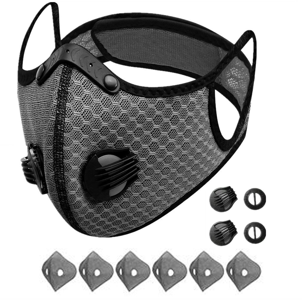 Washable Cycling Face Mask with Activated Carbon Filter and Dual Valves