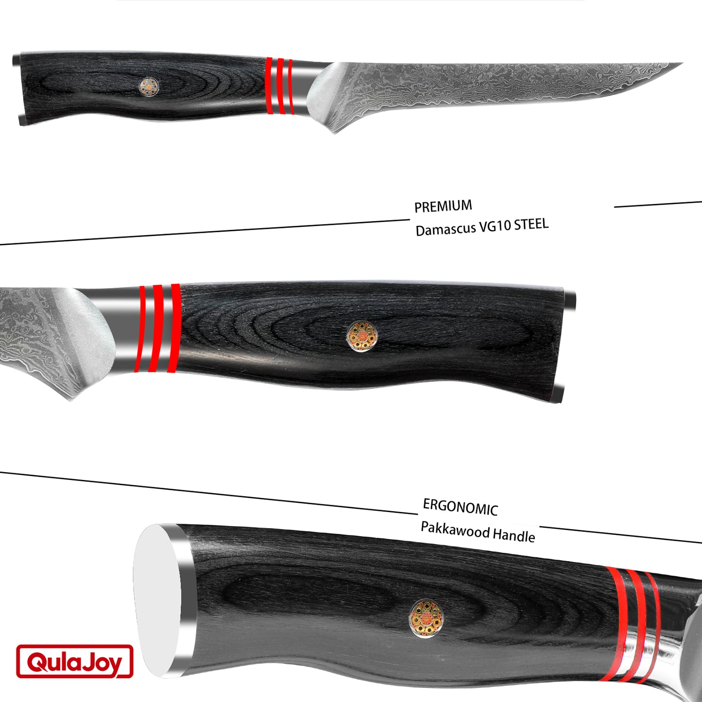 VG10 Chef Knife - 67-Layer Japanese Damascus Steel, 8 Inch Kitchen Knife with Ergonomic Handle