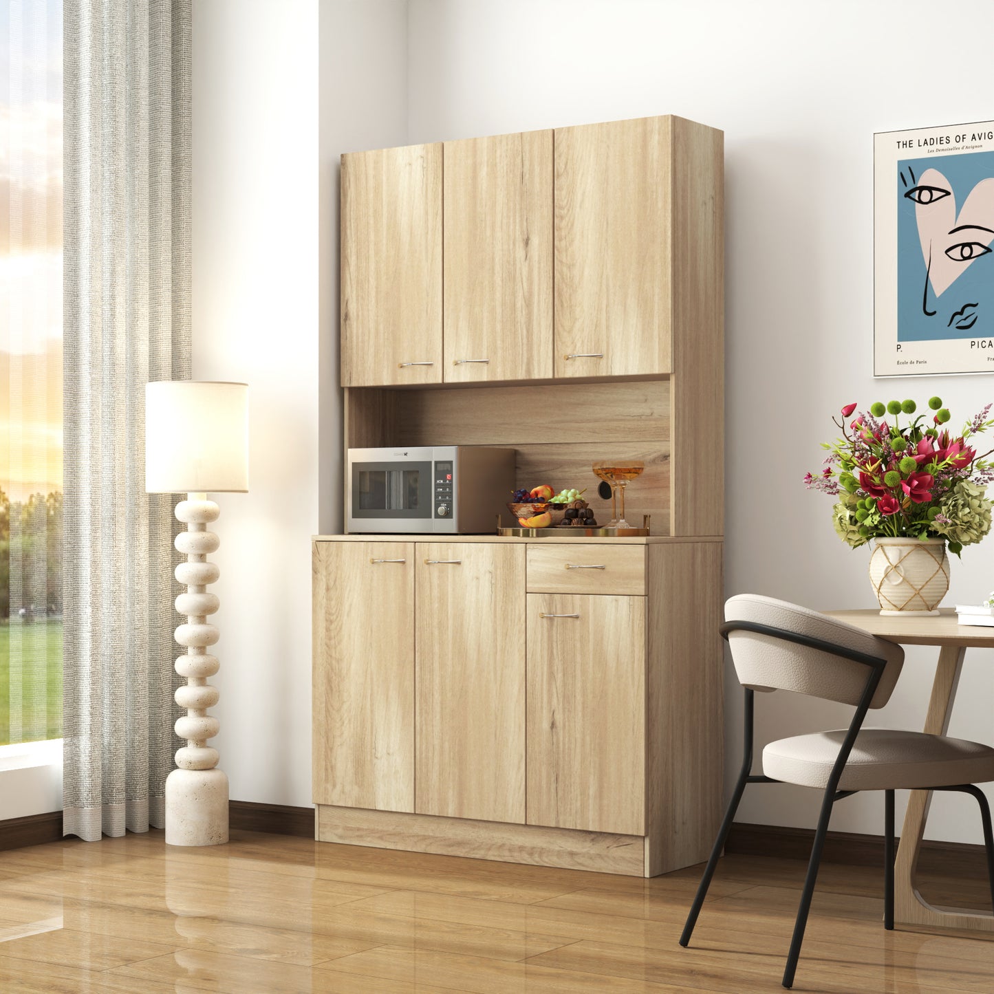 70.87" Tall Wardrobe and Kitchen Cabinet - Rustic Oak