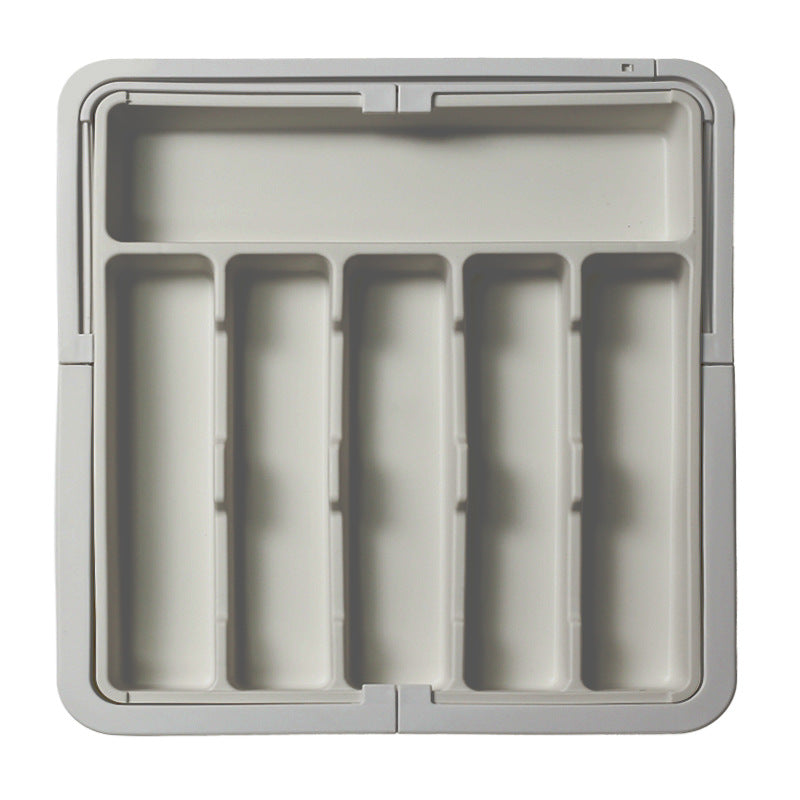 Kitchen Cutlery Storage Box Organizer with Expandable Compartments