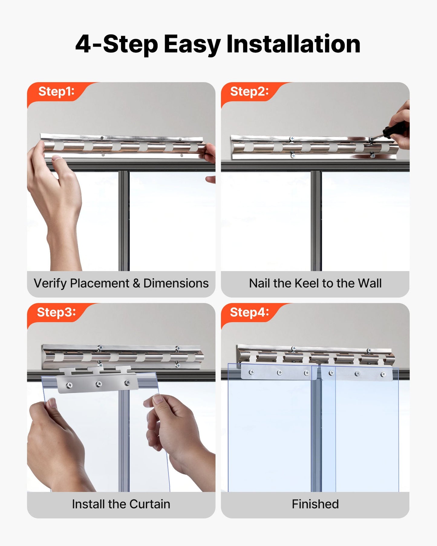 Clear PVC Strip Curtain 84x60 Inches, 10 Pack Waterproof Plastic Door Strips for Freezer & Warehouse