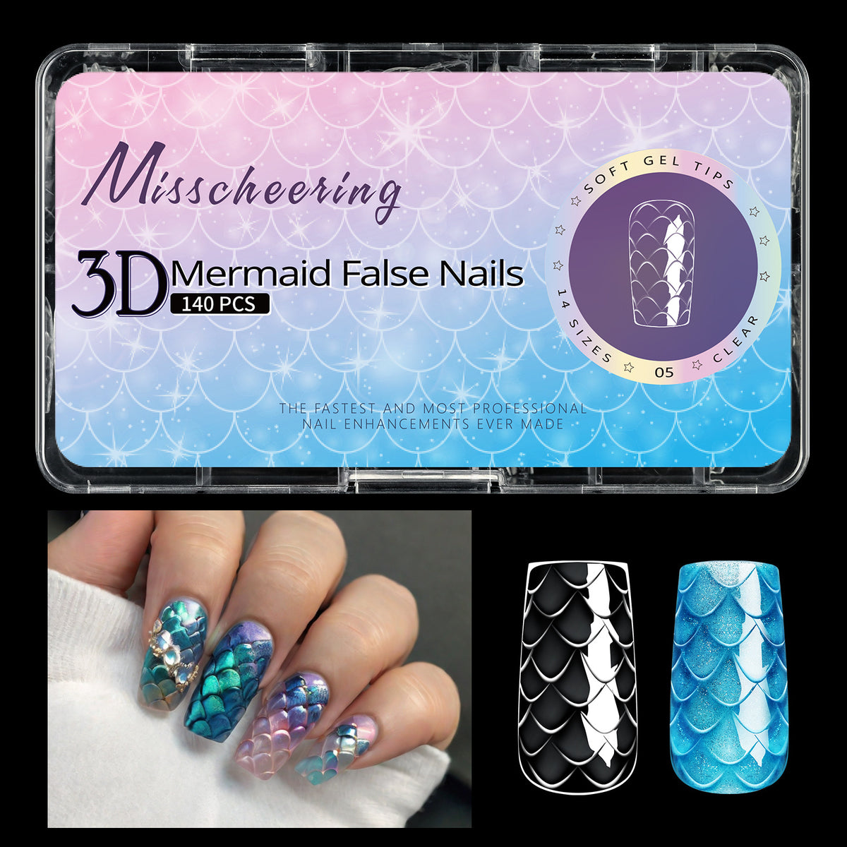 3D Nail Tip Long Shaping Fake Nail Tips for Nail Art - 120/140pcs