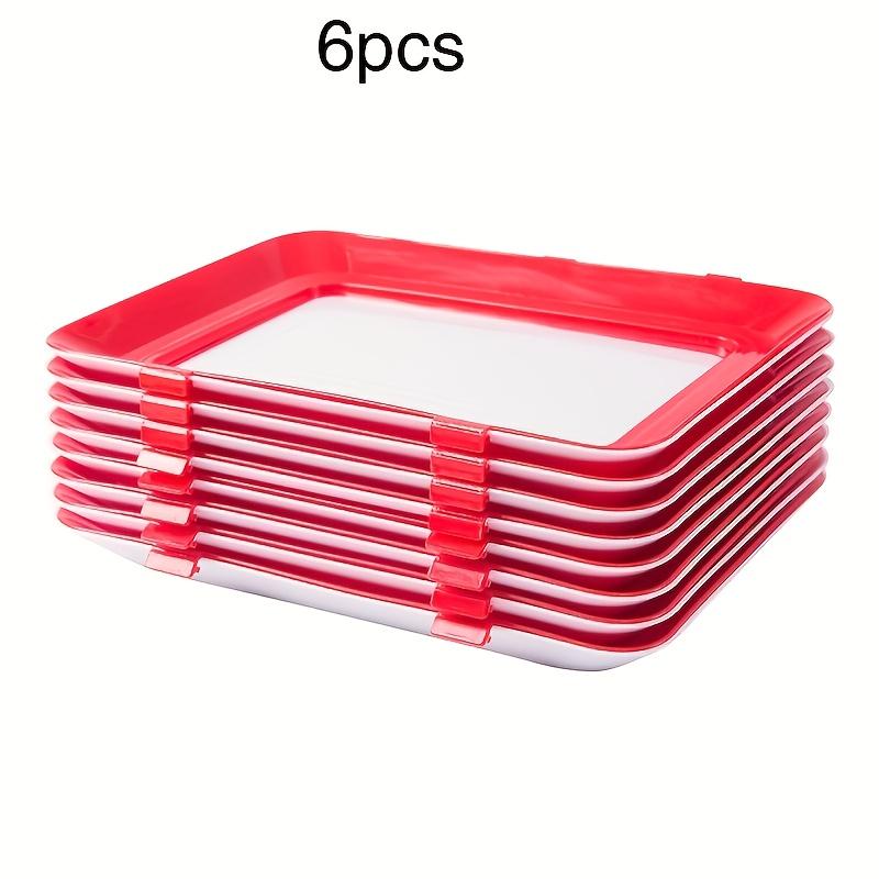Disposable Red Plastic Food Tray Thickened Rectangular Serving
