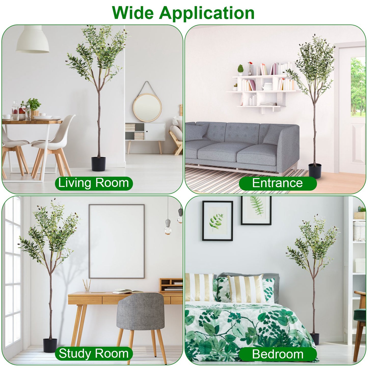 5.9FT Artificial Olive Tree - Lush Faux Potted Plant