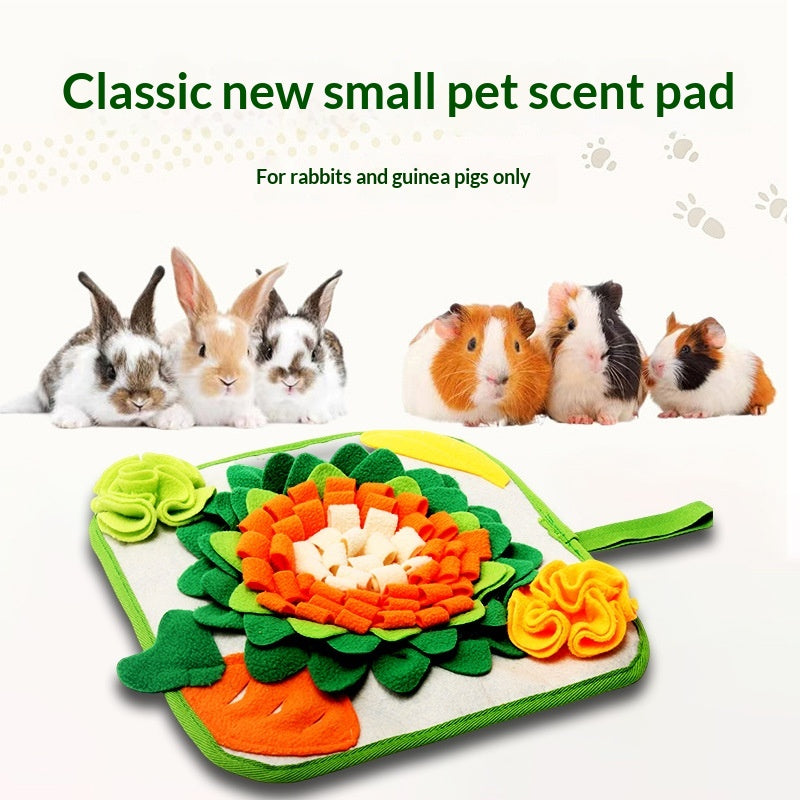 Pet Sniffing and Feeding Pad with Floral Pattern - Beige Gray