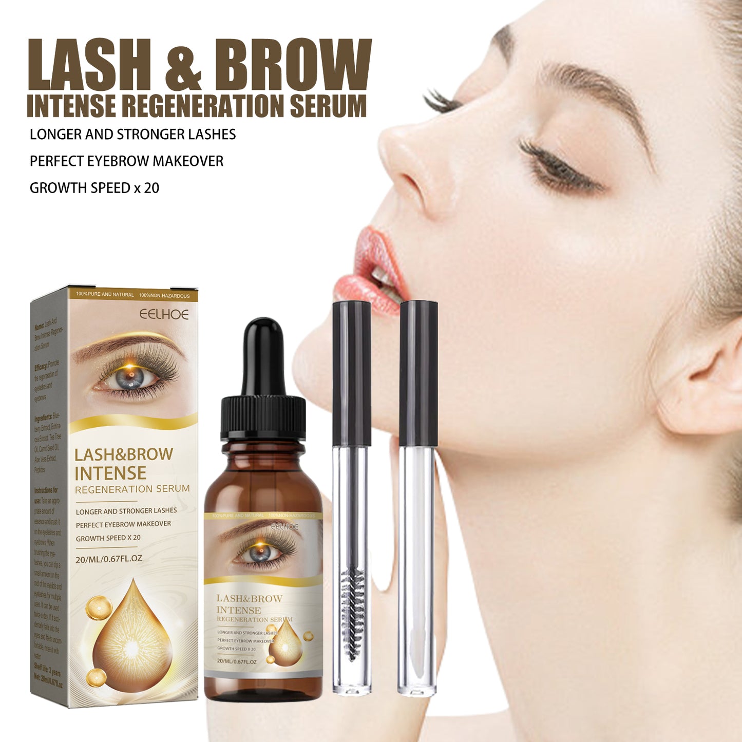 Eyelash and Eyebrow Growth Serum - Lengthening and Denser Formula