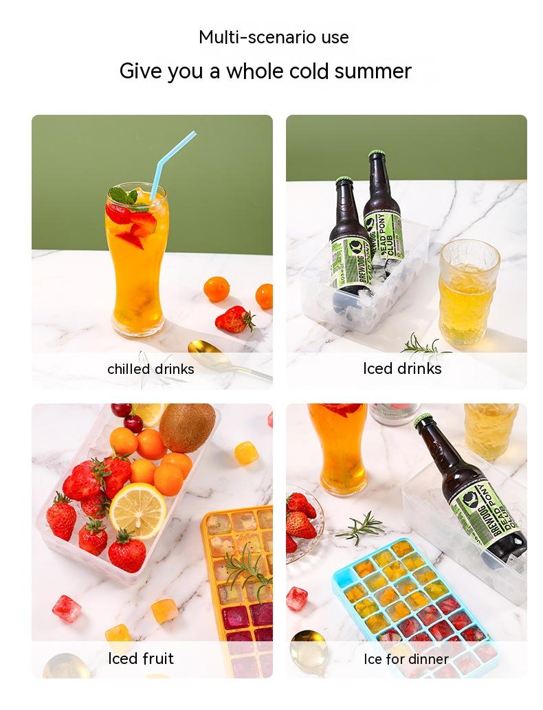 Large Capacity Silicone Ice Cube Mold Food Grade Ice Tray Refrigerator Container