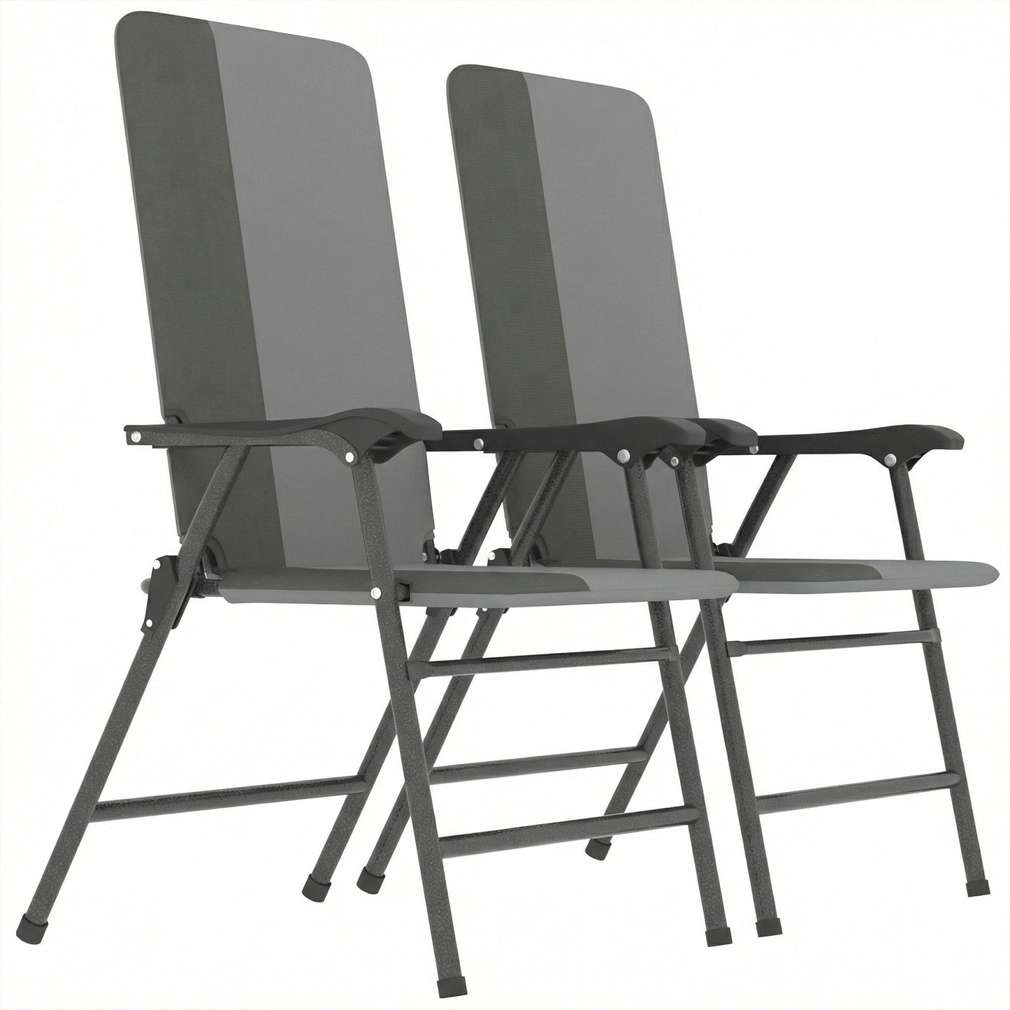Folding Patio Chairs Set of 2 - Padded High Back Lawn Chairs