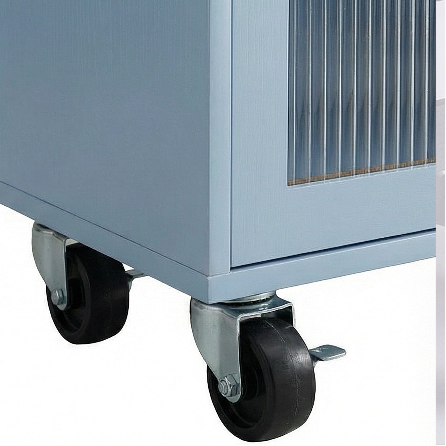 Kitchen Island On Wheels With Extended Table MDF Rolling Storage Cart
