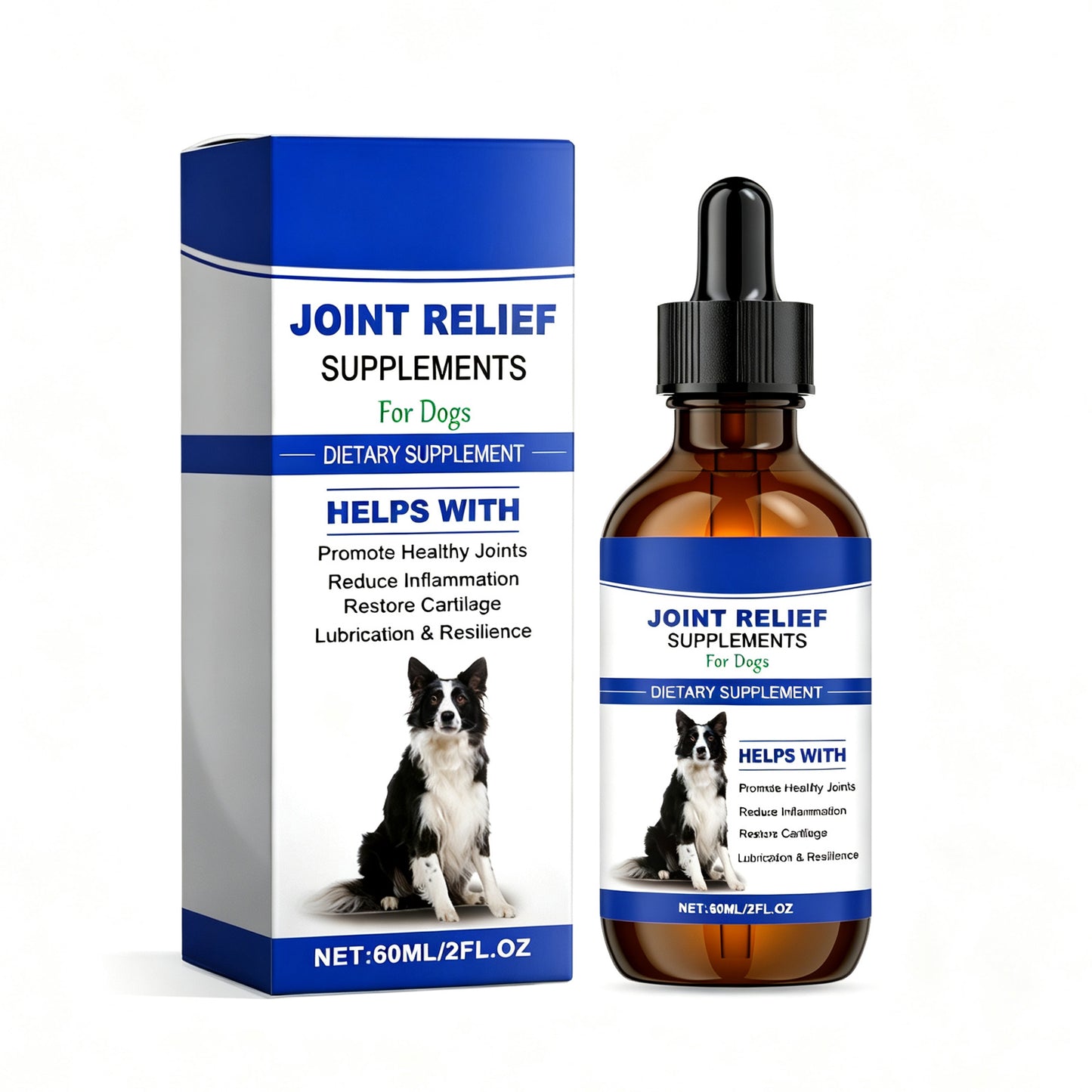 Dog Hip & Joint Support Liquid Supplement - Relieves Pain & Inflammation, 60ml