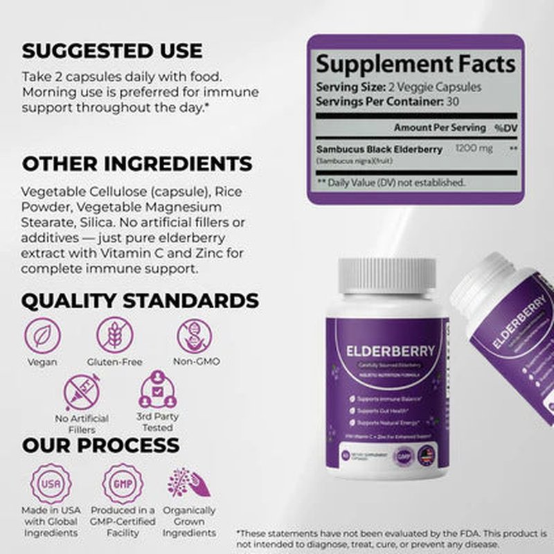 Elderberry Capsules - Natural Immune Support