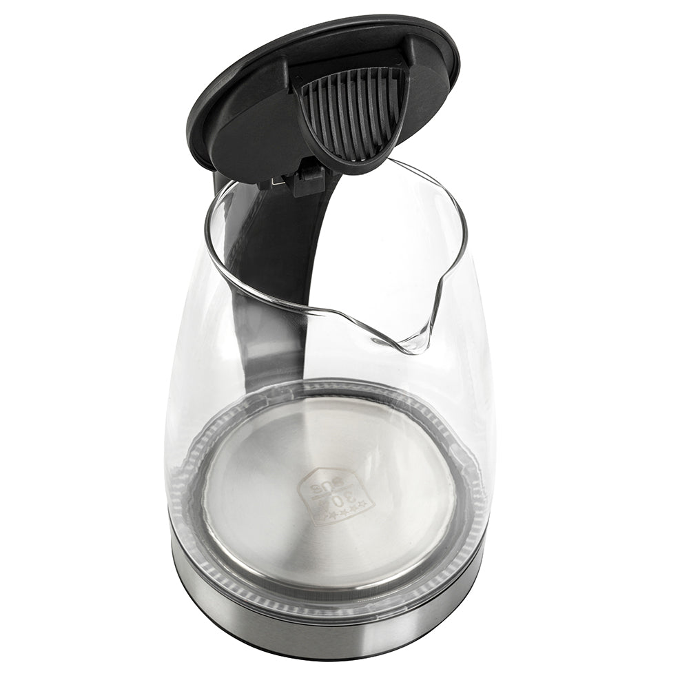 1.8L Electric Glass Kettle with Blue LED, Auto Shut-Off, 1500W