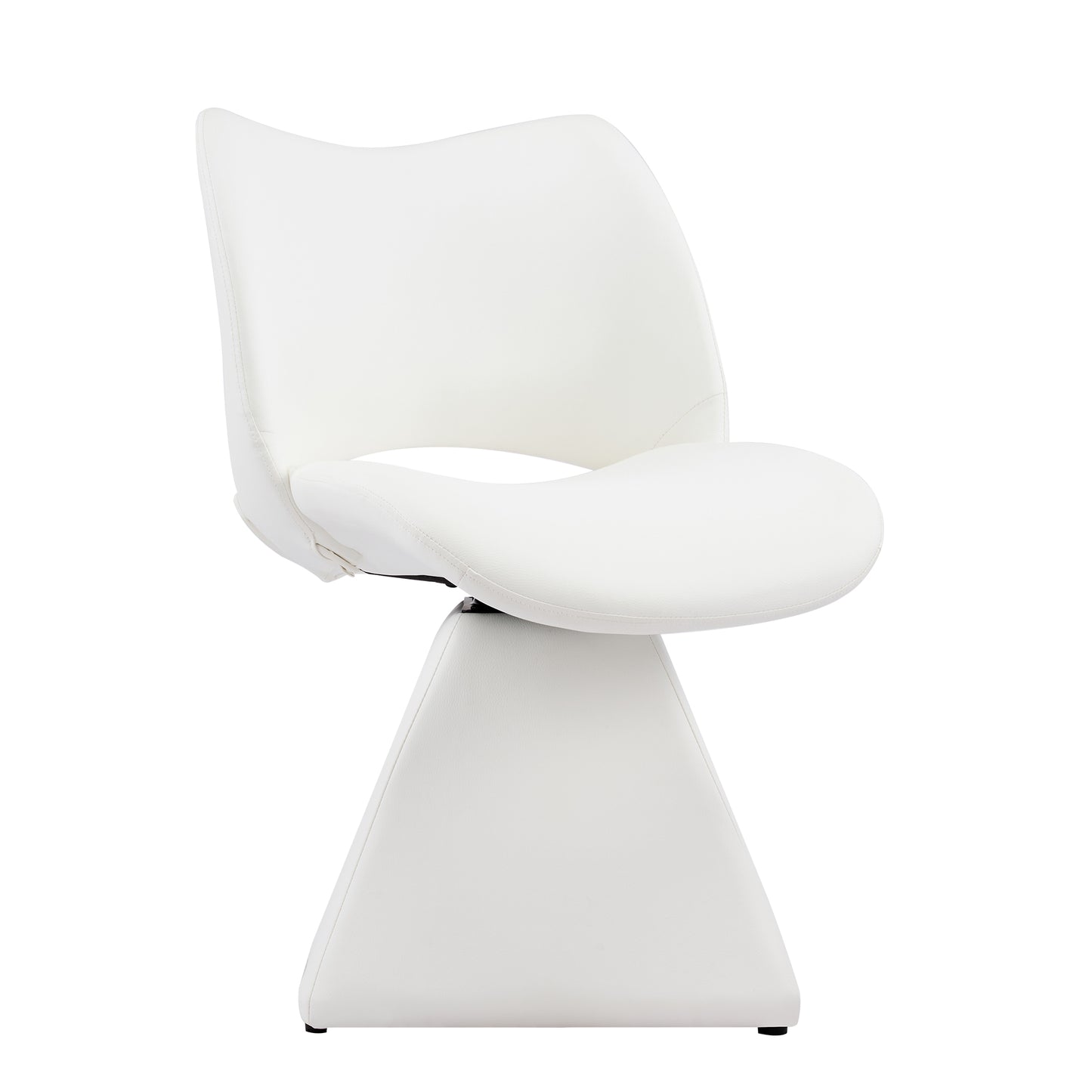 White Swivel Dining Chair - Modern High-Back Design