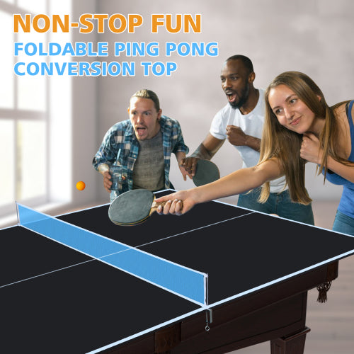 7x4ft Black Foldable Ping Pong Conversion Top - Portable Table Tennis
