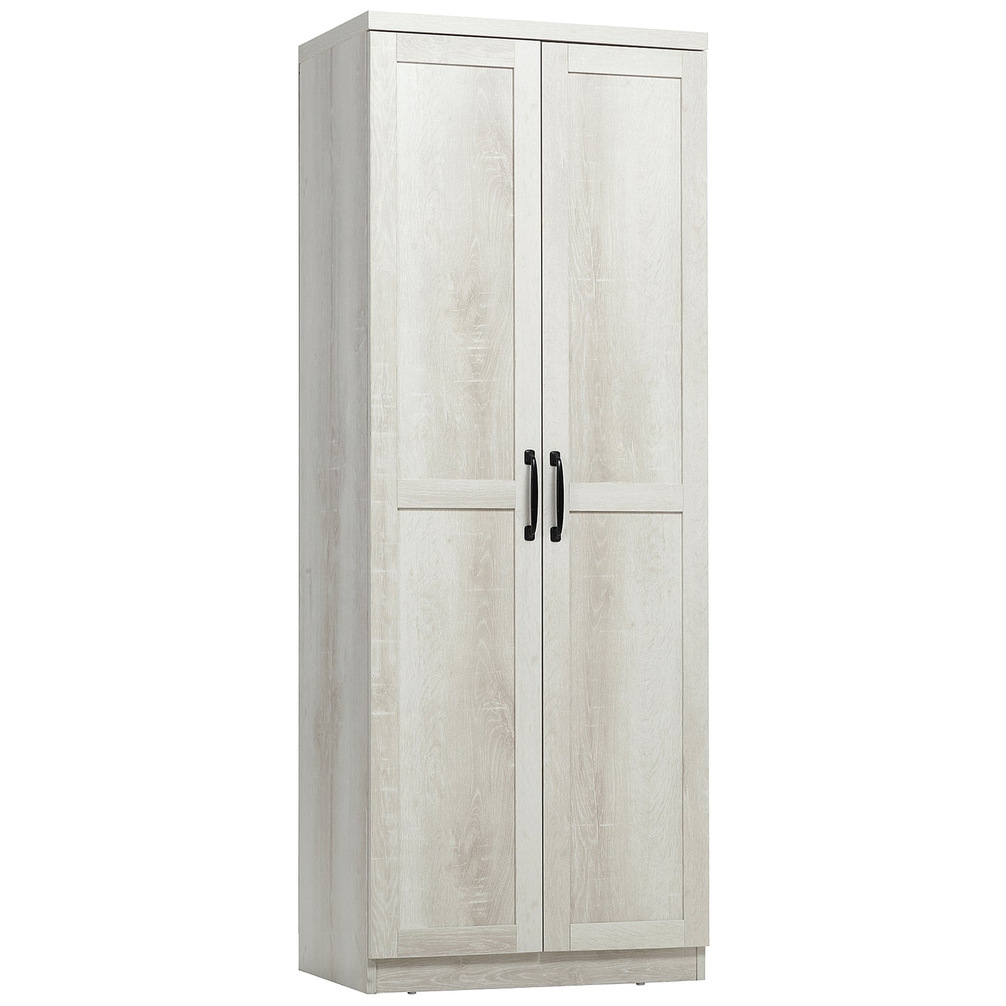 63" Freestanding Kitchen Pantry Cabinet with 5-Tier Shelving - Antique White