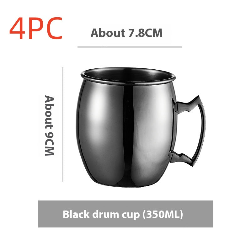 Stainless Steel Moscow Mule Cup Set - Copper Plated Drinkware for Bar & Home